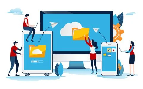 Cloud system. Big data. vector. Stock-Illustration