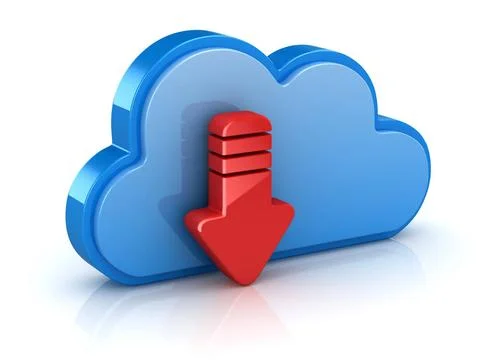 Cloud System Download Concept Cloud System Download Concept , This is a 3d... Foto stock