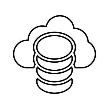 Cloud System Icon. Line icon, outline symbol. Stock Illustration