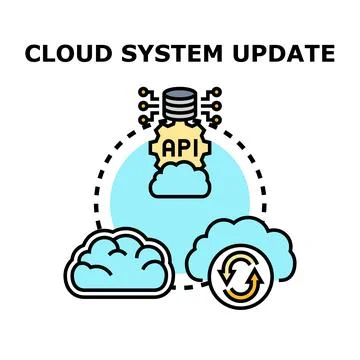 Cloud system online data update process concept Stockillustratie