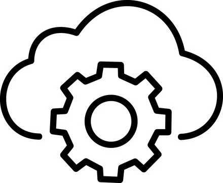 Cloud system settings gear linear icon Stock-Illustration