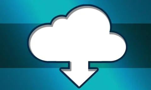 Cloud system technology concept with downloading arrow Stock Illustration