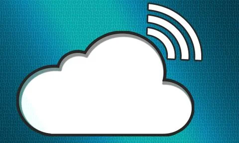 Cloud system technology concept with wireless sign Illustrazione stock