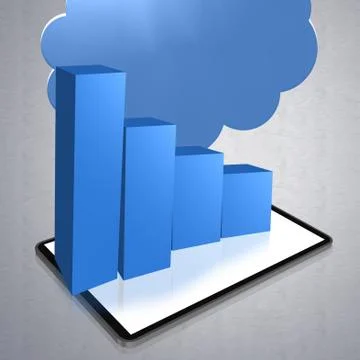 Cloud tablet 3d Stock Illustration