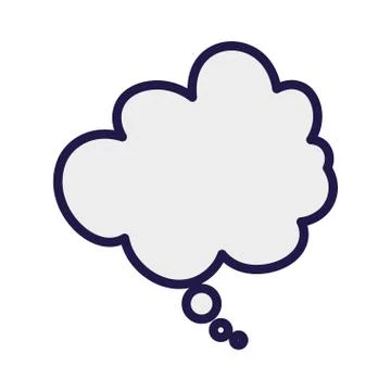 Cloud talk bubble comic speech icon white background Stock Illustration