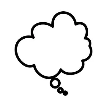 Cloud talk bubble comic speech icon white background thick line イラスト素材