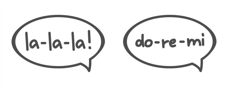 Cloud Talk, Bubble Speech. Handwritten Word do-re-mi, la-la-la In A Bubble. L Stock Illustration