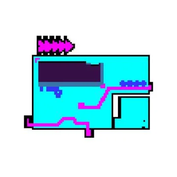 Cloud tech banner pixel art vector illustration 스톡 일러스트