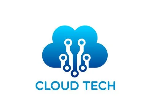 Cloud tech icon of digital data storage technology Stock Illustration