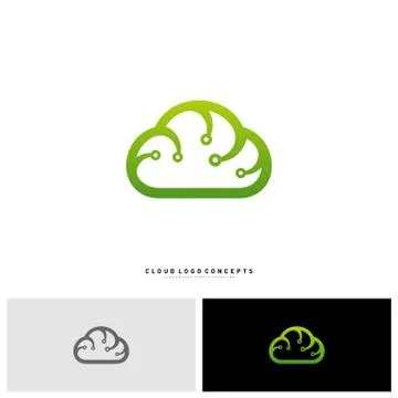 Cloud Tech Logo Design Concept Vector. Tech Cloud Logo Template Vector Stock Illustration
