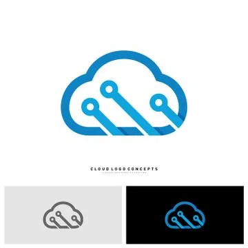 Cloud Tech Logo Design Concept Vector. Tech Cloud Logo Template Vector 스톡 일러스트