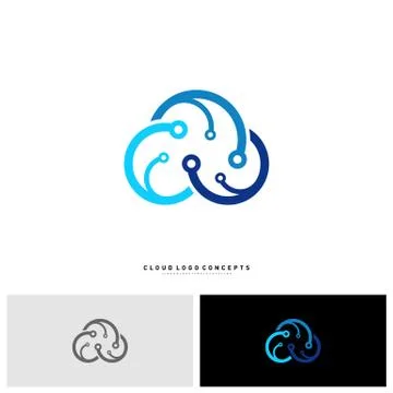 Cloud Tech Logo Design Concept Vector. Tech Cloud Logo Template Vector 스톡 일러스트