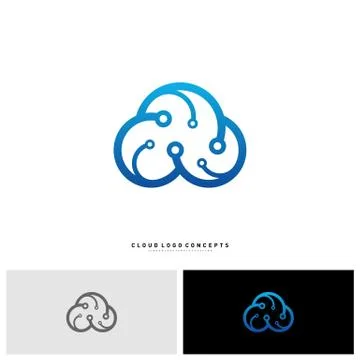 Cloud Tech Logo Design Concept Vector. Tech Cloud Logo Template Vector 스톡 일러스트
