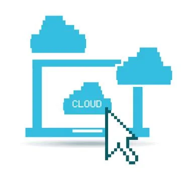 Cloud technological over white background vector illustration 스톡 일러스트