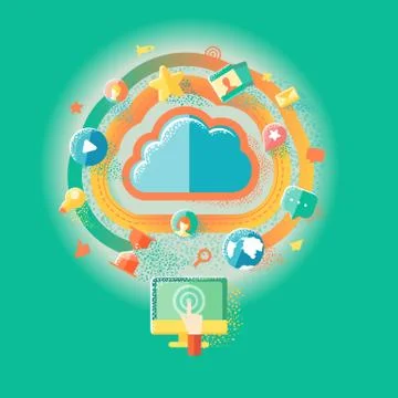 Cloud Technologies And Internet Stock Illustration
