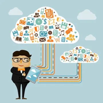 Cloud technologies for business Stock Illustration