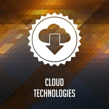 Cloud Technologies Concept on Triangle Background. Illustrazione stock