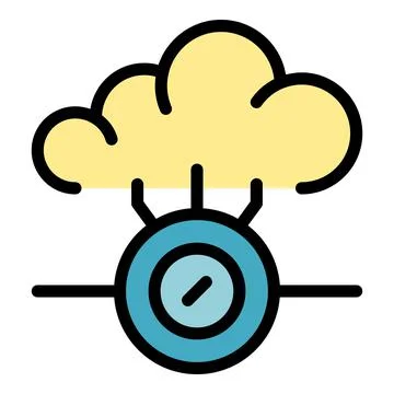 Cloud technologies icon color outline vector Illustrazione stock
