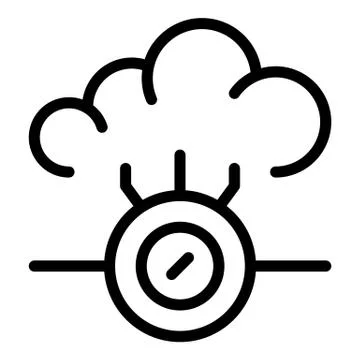 Cloud technologies icon, outline style 스톡 일러스트