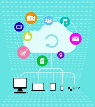 Cloud technologies - Infographics Illustration Stock Illustration