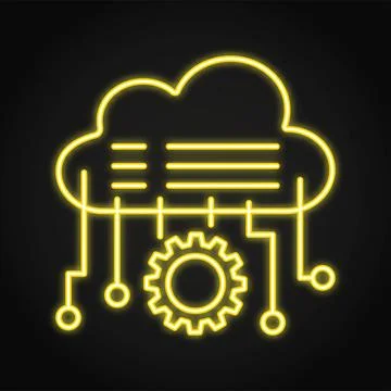 Cloud technologies neon icon in line style Stock Illustration