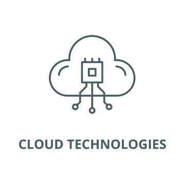 Cloud technologies system vector line icon, linear concept, outline sign, symbol Stock Illustration
