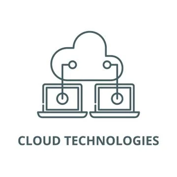 Cloud technologies vector line icon, linear concept, outline sign, symbol Stock Illustration