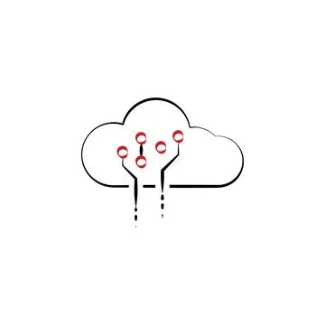 Cloud technology 2 colored hand drawn icon. Electronics colored element Stock Illustration