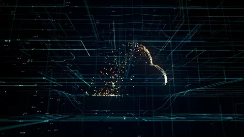 Cloud technology, abstract 3D information technology animation Stock Footage 97778022