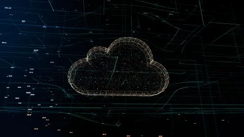 Cloud technology abstract 3D information technology illustration イラスト素材
