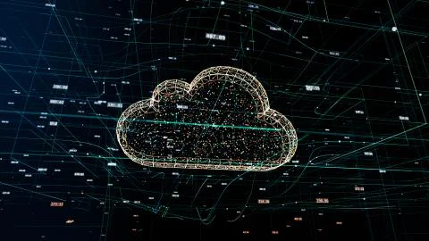 Cloud technology abstract 3D information technology illustration イラスト素材