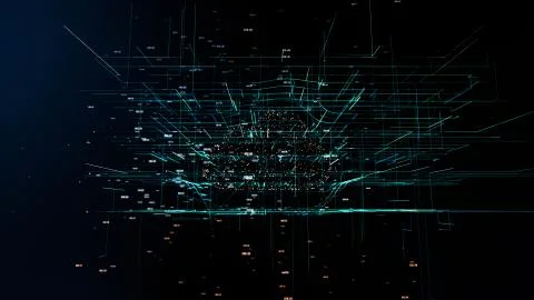 Cloud technology abstract 3D information technology illustration イラスト素材