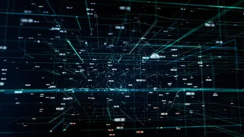 Cloud technology abstract 3D information technology illustration Illustrazione stock