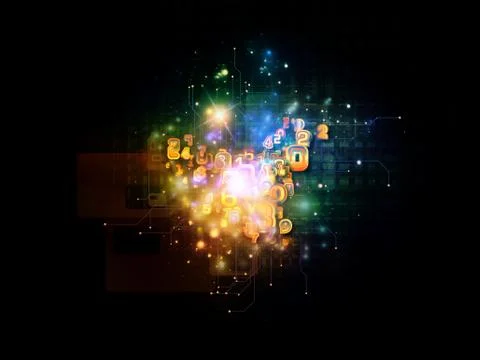 Cloud Technology Abstraction Ilustração Stock