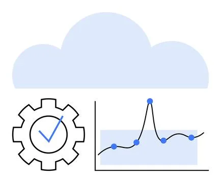 Cloud Technology Analytics and Automation for Business Growth Illustrazione stock