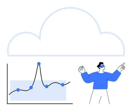 Cloud Technology and Data Analysis Bridging the Future of Digital Informati.. Illustrazione stock