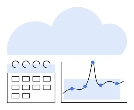 Cloud Technology and Data Analytics Intersect Visualizing Future Trends in .. 스톡 일러스트