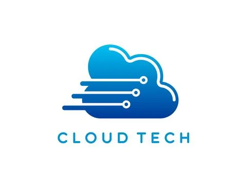 Cloud technology and data hosting service icon Stock Illustration