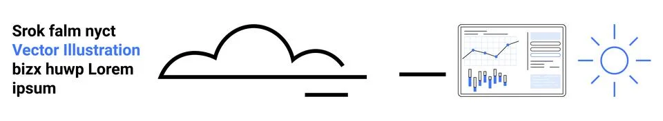 Cloud Technology and Data Visualization with Bright Future Concept Illustrazione stock