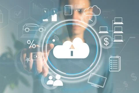 Cloud technology and networking concept. 写真素材