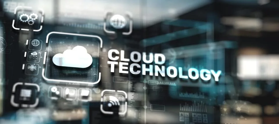 Cloud technology and online data storage for business computing network concept イラスト素材