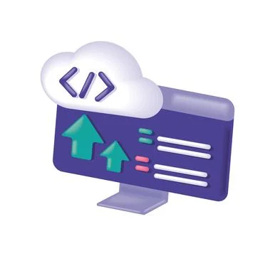 Cloud technology and programming code Stock Illustration