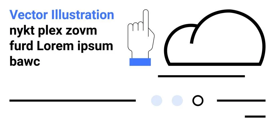 Cloud Technology and User Interaction Concept with Hand Icon Pointing Stock Illustration