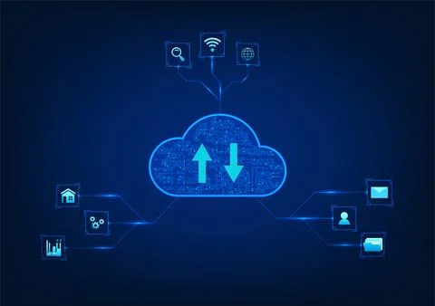 Cloud technology background That acts as a storage and sharing information .. Stockillustratie