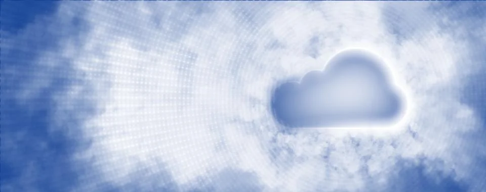 Cloud Technology Background and Aligned Dots of Digital Network for Efficie.. Stock Illustration