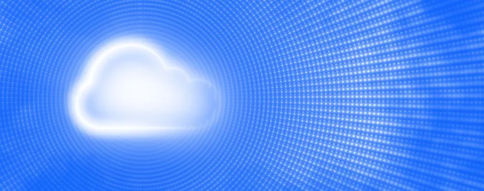 Cloud Technology Background and Aligned Dots of Digital Network for Efficie.. Stock Illustration