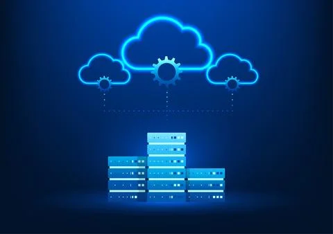Cloud Technology Background, Cloud-connected servers, representing efficien.. 스톡 일러스트