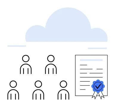 Cloud Technology Certification for Team Collaboration and Management Improv.. Stock Illustration