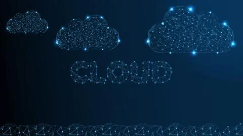 Cloud Technology. Cloud Computing, Big Data or Cloud Computing Concept. Abstract 스톡 일러스트