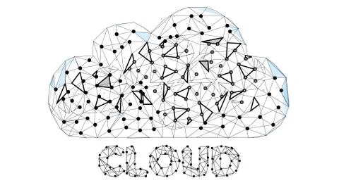 Cloud Technology. Cloud Computing, Big Data or Cloud Computing Concept. Abstract Stock Illustration